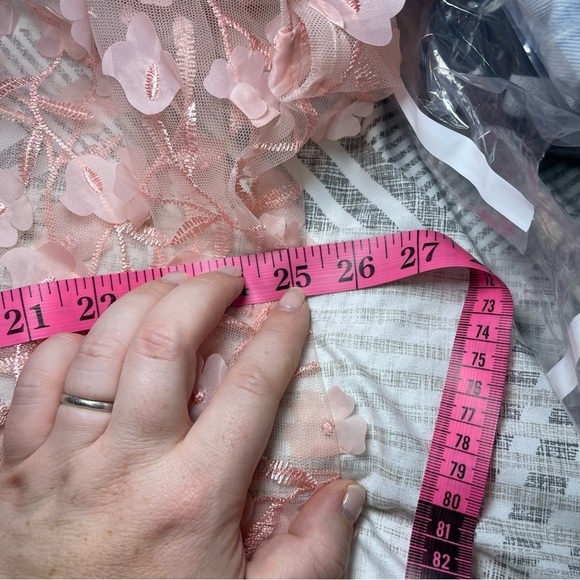 Anne Klein Women’s Blush Pink Floral Mesh sheer oversized Kimono Jacket XXS/XS - Picture 9 of 10